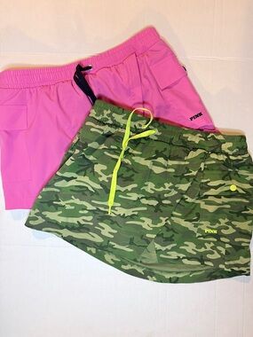 PINK Victoria's Secret Pink Mini Skirt & Camo Mini Skirt Duo